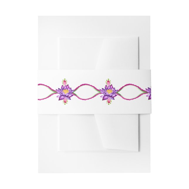 Cintas Para Invitaciones Flor de loto india acuarela (Anverso Ejemplo)