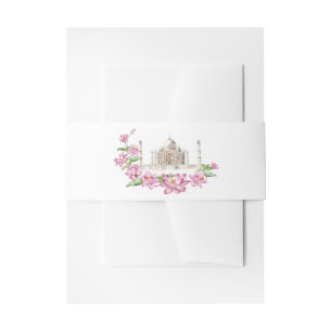 Cintas Para Invitaciones Flor de loto india en acuarela Taj Mahal