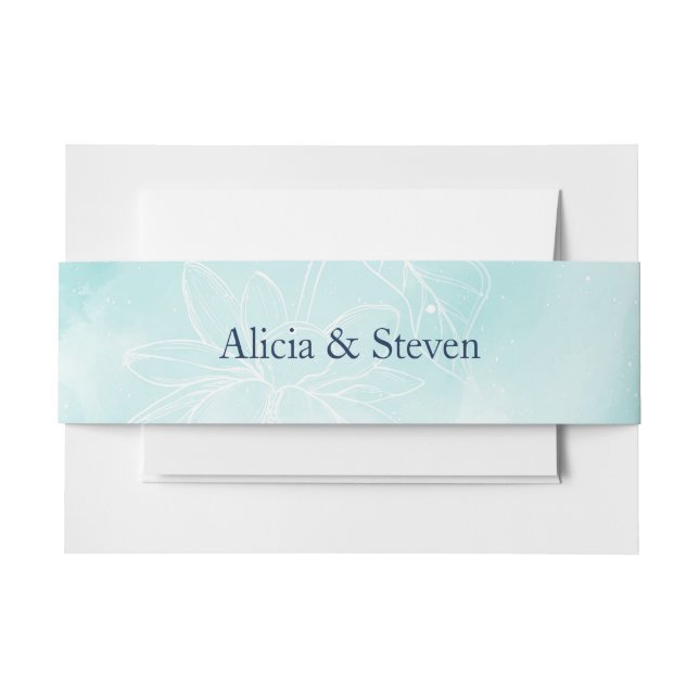 Cintas Para Invitaciones Flor de magnolia etérea, Boda (Anverso Ejemplo)