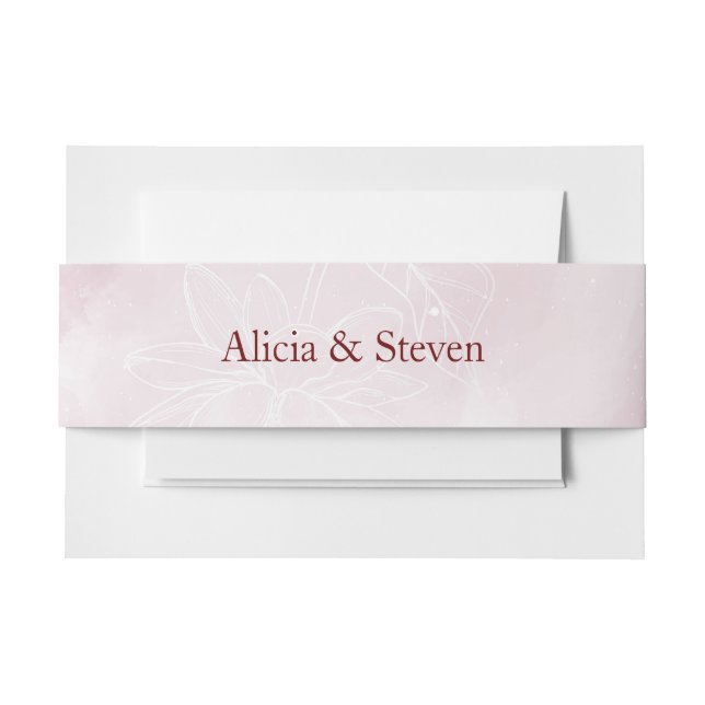 Cintas Para Invitaciones Flor de magnolia etérea, Boda (Anverso Ejemplo)