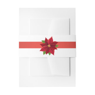 Cintas Para Invitaciones Flor de Nochebuena de Navidad