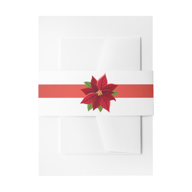 Cintas Para Invitaciones Flor de Nochebuena de Navidad (Anverso Ejemplo)