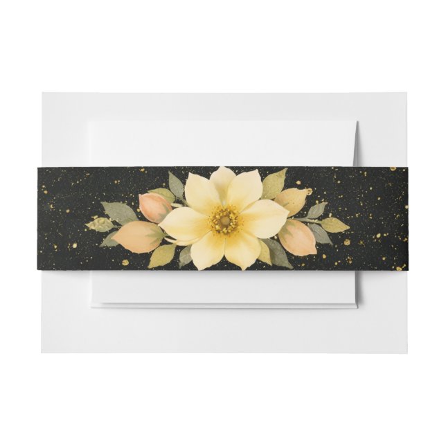 Cintas Para Invitaciones Flor de Oro  (Anverso Ejemplo)