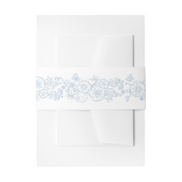 Cintas Para Invitaciones Flor de primavera mariposas de vid boda azul blanc