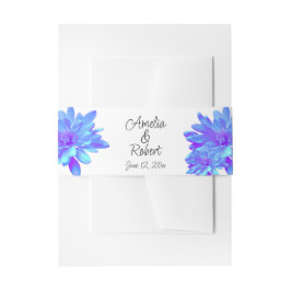 Cintas Para Invitaciones Flor floral azul violeta elegante