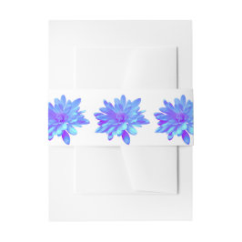 Cintas Para Invitaciones Flor floral azul violeta elegante