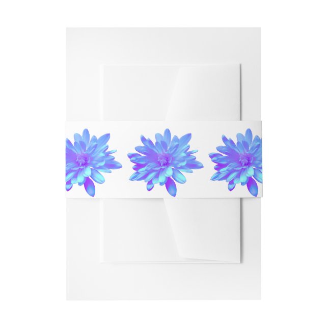 Cintas Para Invitaciones Flor floral azul violeta elegante (Anverso Ejemplo)