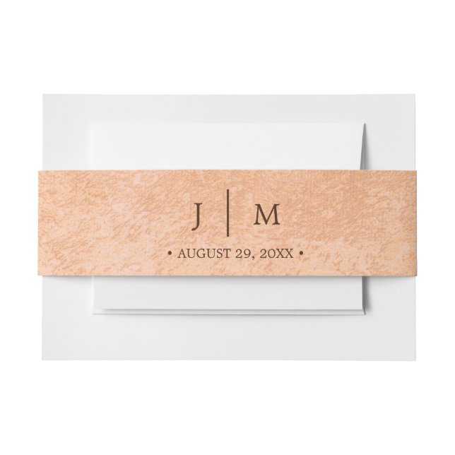 Cintas Para Invitaciones Flor Gerbera en el Boda de melocotón abstracto (Anverso Ejemplo)