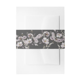 Cintas Para Invitaciones Flor morada polvorienta delgada acuarela, gris osc