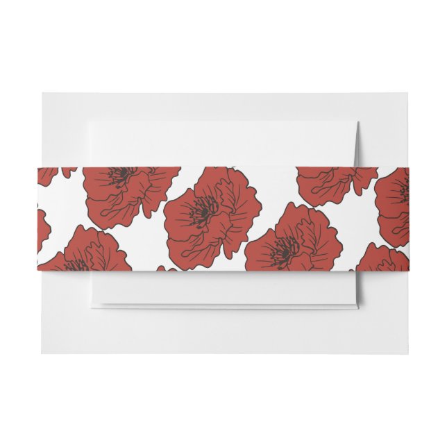 Cintas Para Invitaciones Flor Roja (Anverso Ejemplo)