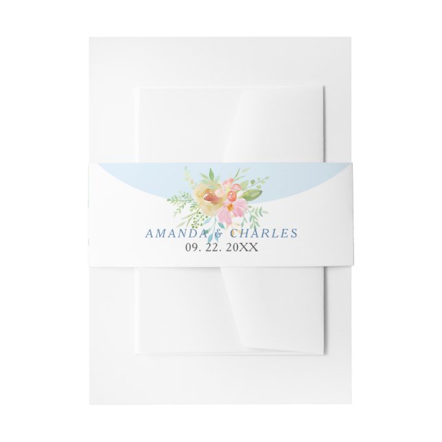 Cintas Para Invitaciones Flor rosa y amarilla de lujo (Anverso Ejemplo)