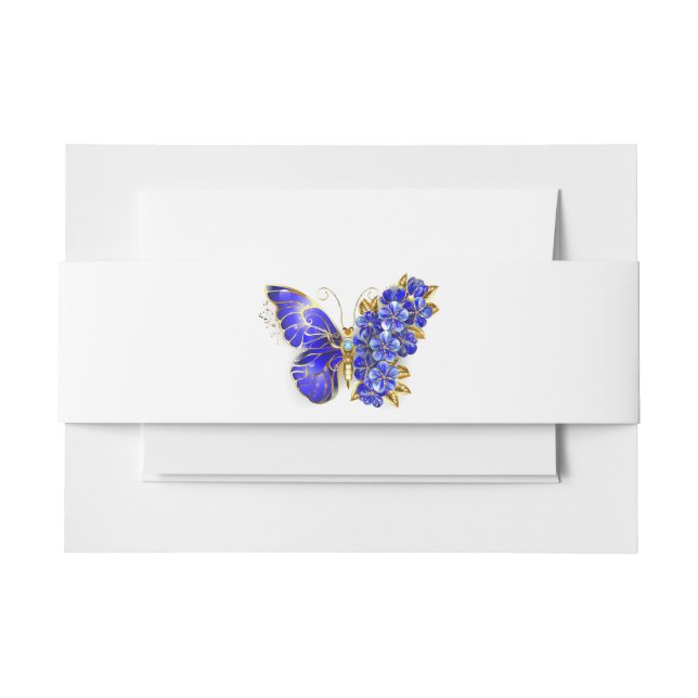 Cintas Para Invitaciones Flor Sapphire Mariposa (Anverso Ejemplo)