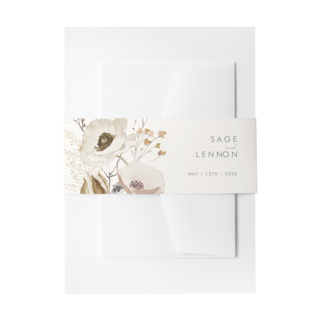 Cintas Para Invitaciones Flor silvestre caprichosa | Banda de amarre invita (Anverso Ejemplo)