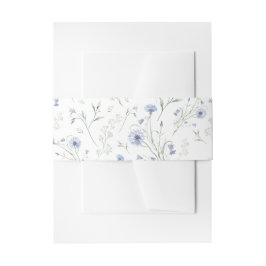 Cintas Para Invitaciones Flor silvestre de acuarela azul salvia