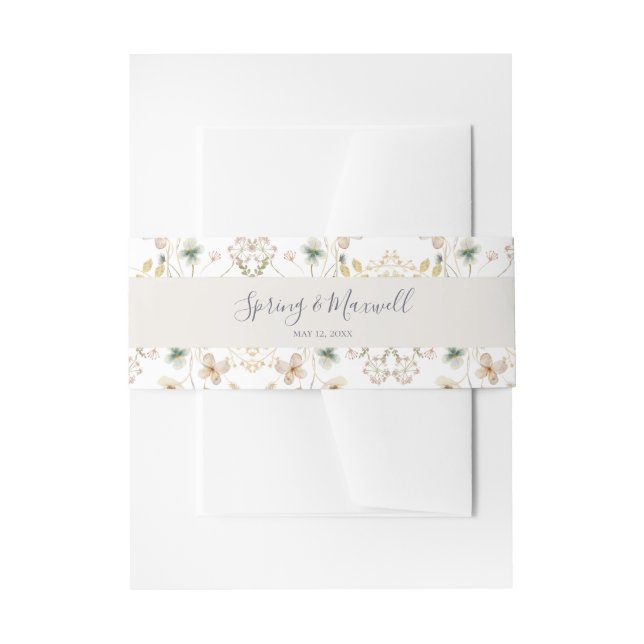 Cintas Para Invitaciones Flor silvestre primavera | Boda blanco (Anverso Ejemplo)