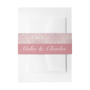 Cintas Para Invitaciones Flora de plata rosa rosada de color pastel de vint