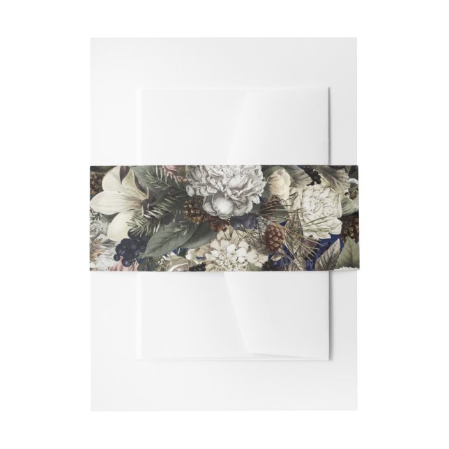 Cintas Para Invitaciones Flora verde blanca (Anverso Ejemplo)