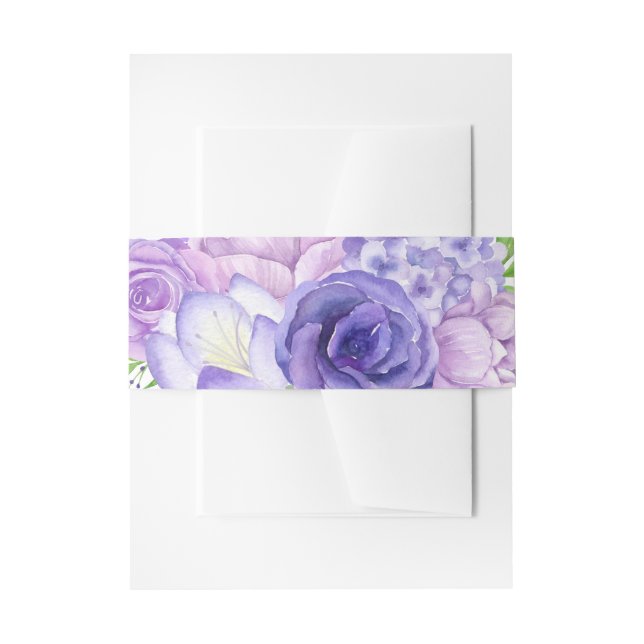 Cintas Para Invitaciones Floral acuática ultravioleta (Anverso Ejemplo)