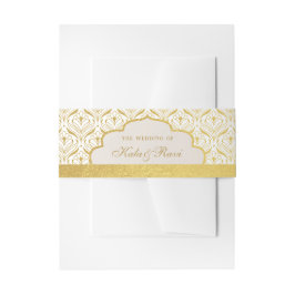 Cintas Para Invitaciones Floral Art Deco Lotus Gold