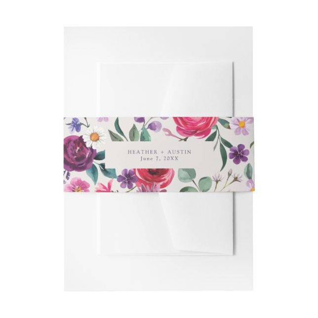 Cintas Para Invitaciones Floral Audaz (Anverso Ejemplo)