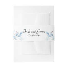 Cintas Para Invitaciones Floral Azul Elegante