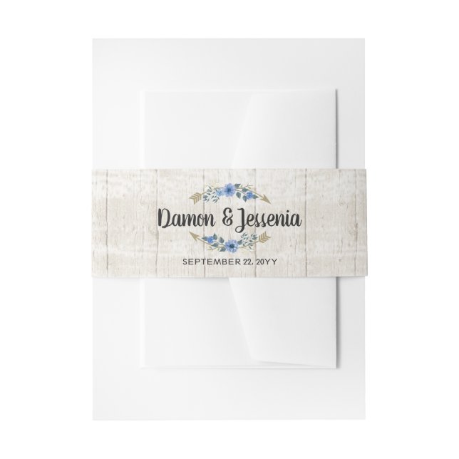 Cintas Para Invitaciones Floral Boho Arrows & Floral Wedding Invition (Anverso Ejemplo)