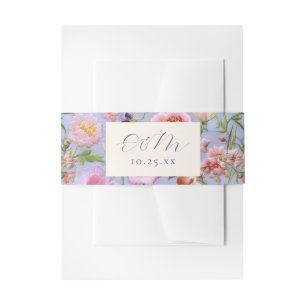 Cintas Para Invitaciones Floral Bordado Púrpura