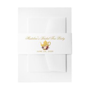 Cintas Para Invitaciones Floral Burgundy Gold Bridal Shower Tea Fiesta