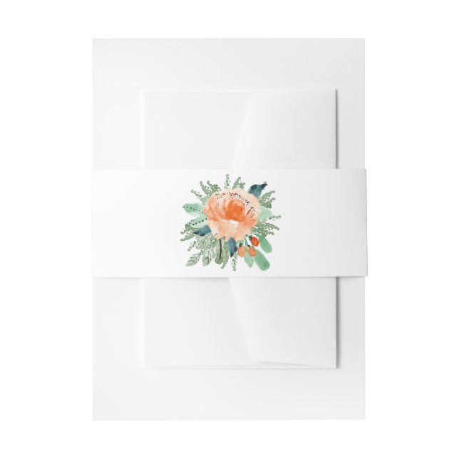 Cintas Para Invitaciones Floral de color de agua (Anverso Ejemplo)