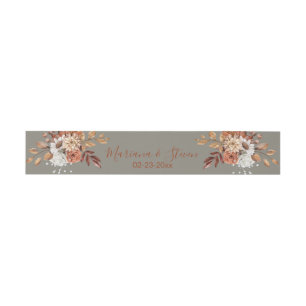 Cintas Para Invitaciones Floral de otoño sobre banda de vientre de invitaci