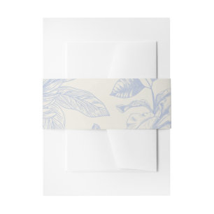Cintas Para Invitaciones Floral floral floral azul rica