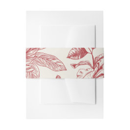 Cintas Para Invitaciones Floral floral rica roja francesa