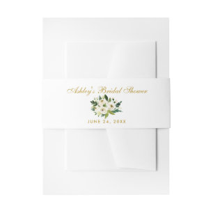 Cintas Para Invitaciones Floral Floral Verde Dorado Ducha de novia