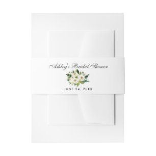 Cintas Para Invitaciones Floral Floral Verde y ducha de novia blanca