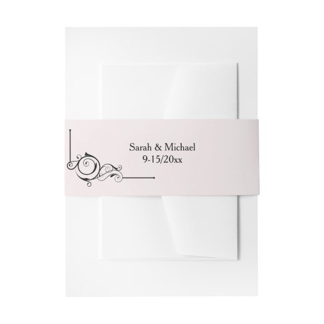 Cintas Para Invitaciones Floral Frame Belly Band (Anverso Ejemplo)