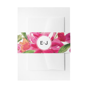 Cintas Para Invitaciones Floral Fuchsia   Boda de acuarela verde