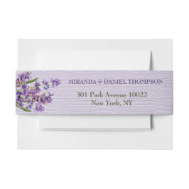 Cintas Para Invitaciones Floral Moderno Lavanda Púrpura y Blanco Follaje