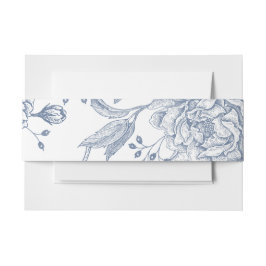 Cintas Para Invitaciones Floral Periwinkle Blue Elegant Garden Wedding