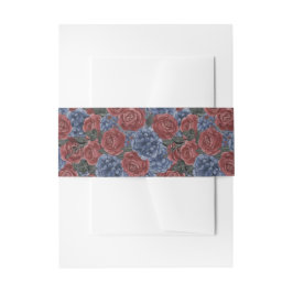 Cintas Para Invitaciones Floral Red & Blue Flower Wedding