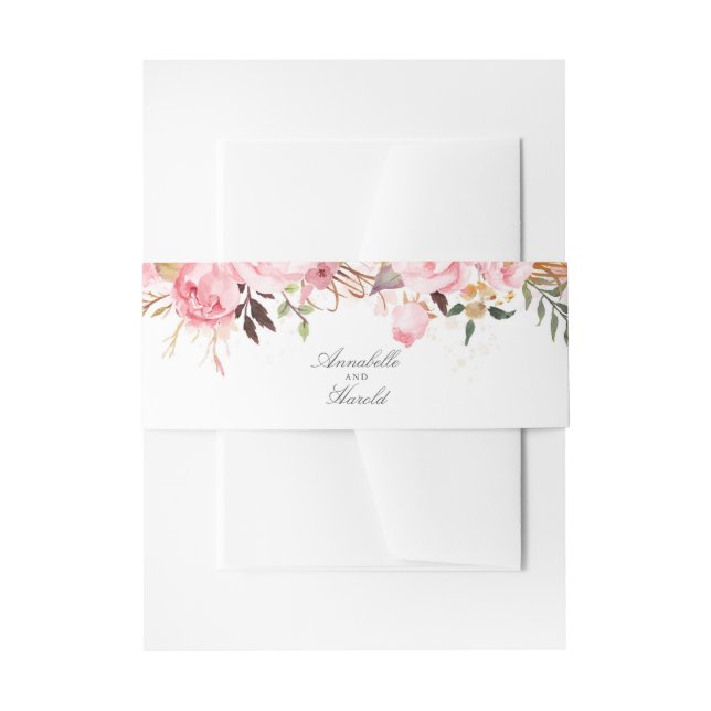 Cintas Para Invitaciones Floral rosa (Anverso Ejemplo)