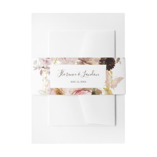 Cintas Para Invitaciones Floral Rubor moderna BODA