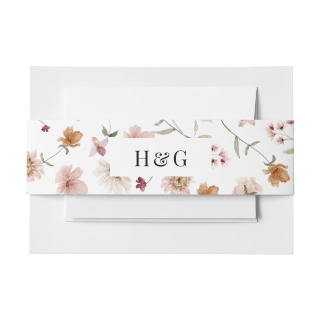 Cintas Para Invitaciones Floral Rústico (Anverso Ejemplo)