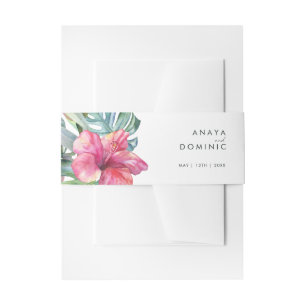 Cintas Para Invitaciones Floral tropical colorida Banda de vientres