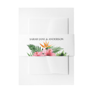 Cintas Para Invitaciones Floral tropical hawaiana