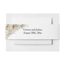 Cintas Para Invitaciones Floral verde y dorada