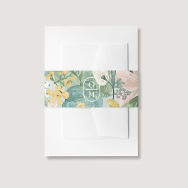 Cintas Para Invitaciones Floral Watercolor Monogram Wedding Invitation 