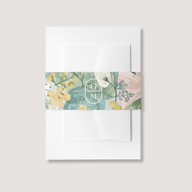 Cintas Para Invitaciones Floral Watercolor Monogram Wedding Invitation  (Subido por el creador)