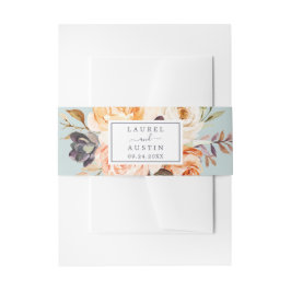 Cintas Para Invitaciones Florales de la Tierra Rústica | Boda Mint