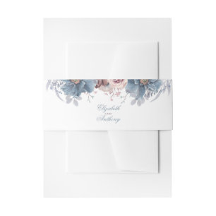 Cintas Para Invitaciones Flores azul y malva