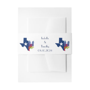 Cintas Para Invitaciones Flores azules de Bluebonnets Bodas Elegantes de Te